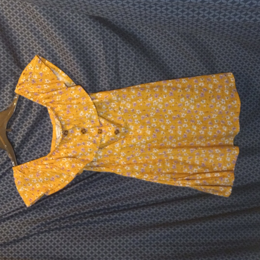 Speechless Yellow Floral Off the Shoulder Mini Dress